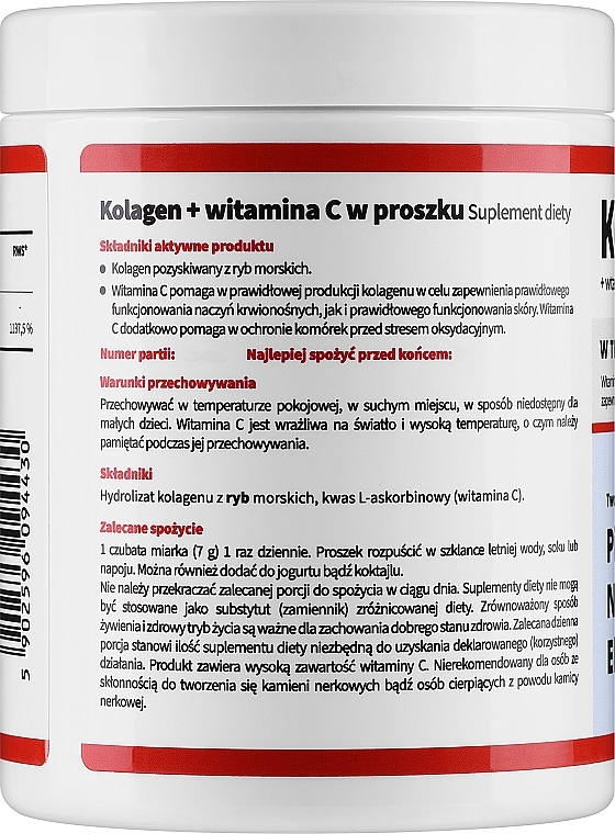 WYPRZEDAŻ Kolagen w proszku + witamina C - Noble Health Kolagen Vitamin C * — Zdjęcie N2