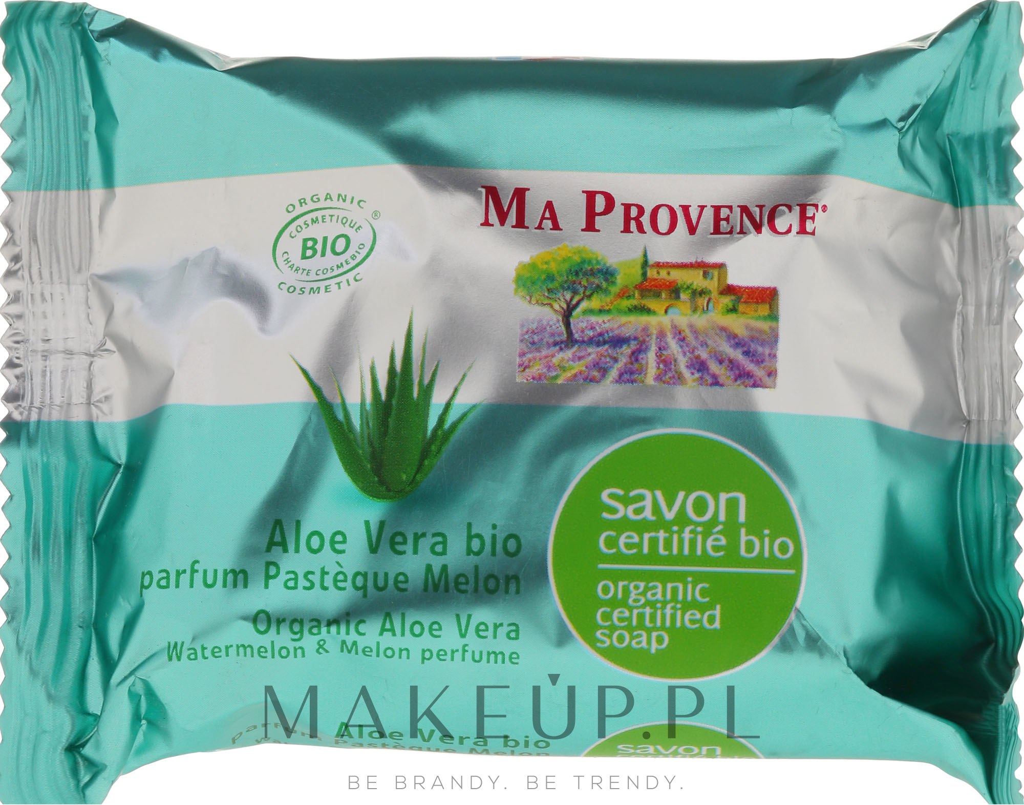 Organiczne mydło w kostce z aloesem o zapachu arbuza i melona - Ma Provence Organic Soap — Zdjęcie 75 g