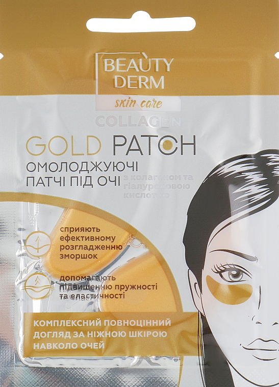 Złote kolagenowe płatki na oczy - Beauty Derm Collagen Gold Patch