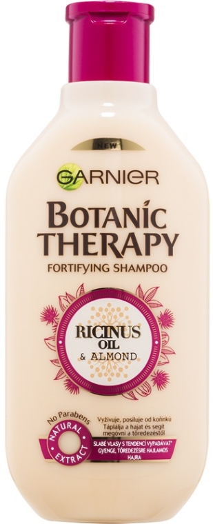 Szampon do włosów osłabionych i łamliwych Olejek rycynowy i migdał - Garnier Botanic Therapy Ricinus Oil & Almond
