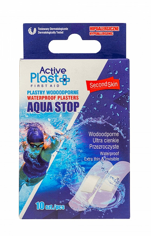 Wodoodporne plastry opatrunkowe - Ntrade Active Plast First Aid Waterproof Plasters Aqua Stop — Zdjęcie N1