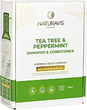 PRZECENA! Zestaw do włosów Drzewo herbaciane i mięta pieprzowa - Naturavis Tea Tree & Peppermint Shampoo & Conditioner Set (shm/500 ml + cond/500 ml) * — Zdjęcie N3