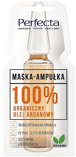 Maska-ampułka do twarzy z organicznym olejem arganowym - Perfecta Mask-Ampoule 100% Organic Argan Oil — Zdjęcie N1