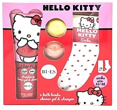 Zestaw - Bi-Es Hello Kitty (sh/gel/240ml + b/bombs/2x55g + socks/1pair) — Zdjęcie N1