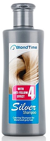 Tonujący szampon do rozjaśnianych i siwych włosów z antyżółtym efektem nr 4 - Blond Time Silver Coloring Shampoo