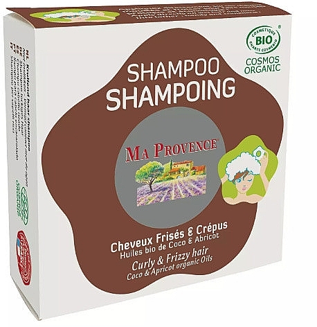Bio szampon w kostce do włosów kręconych i niesfornych - Ma Provence Shampoo (w pudełku) — Zdjęcie N1