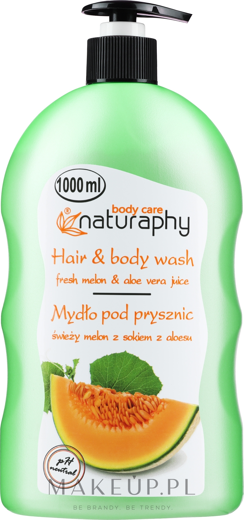 Mydło pod prysznic do włosów i ciała, Melon z ekstraktem z aloesu - Naturaphy — Zdjęcie 1000 ml