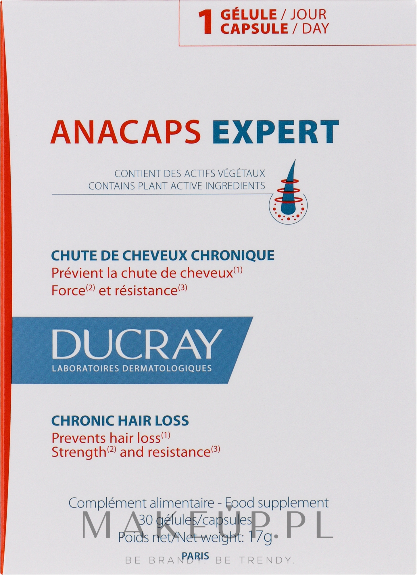 Suplement diety na przewlekłe wypadanie włosów - Ducray Anacaps Expert Chronic Hair Loss — Zdjęcie 30 szt.