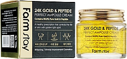 Krem w ampułce do twarzy ze złotem i peptydami - FarmStay 24K Gold & Peptide Perfect Ampoule Cream — Zdjęcie N2