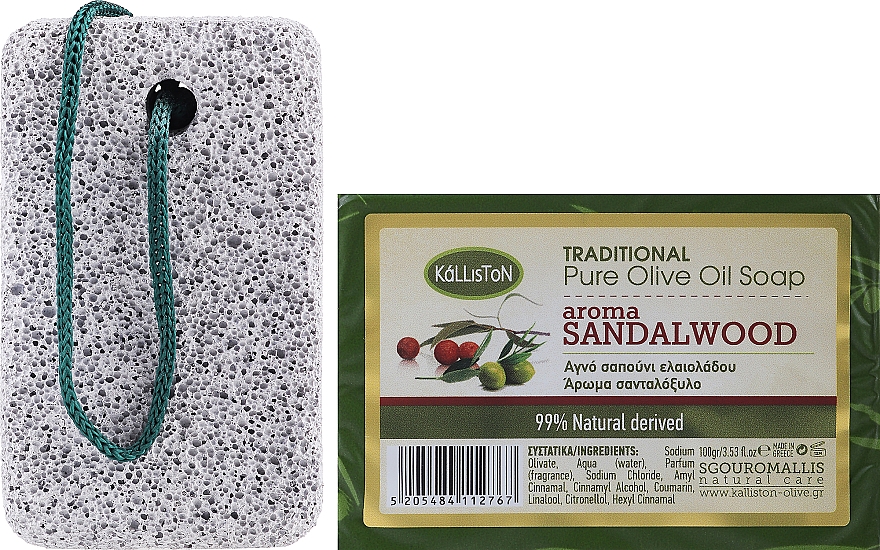 Zestaw, mydło o zapachu drzewa sandałowego - Kalliston Gift Box (soap/100g + stone/1pcs) — Zdjęcie N2