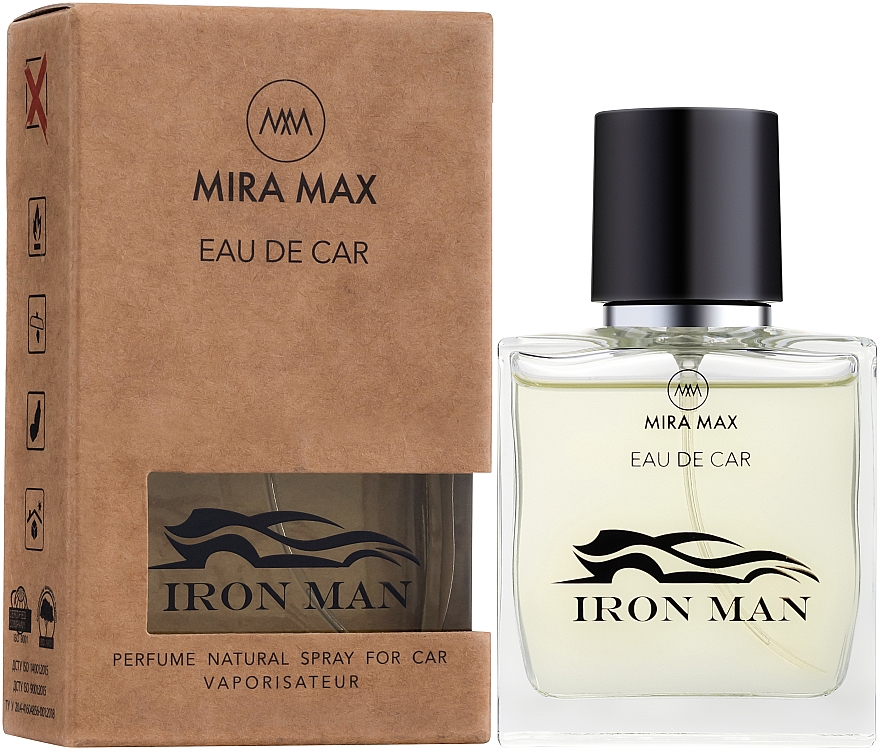 Odświeżacz powietrza do samochodu - Mira Max Eau De Car Iron Man Perfume Natural Spray For Car Vaporisateur — Zdjęcie N1