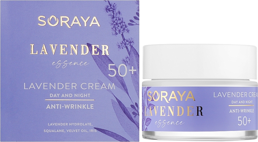 Lawendowy krem przeciwzmarszczkowy do twarzy na dzień i na noc 50+ - Soraya Lavender Essence — Zdjęcie N2