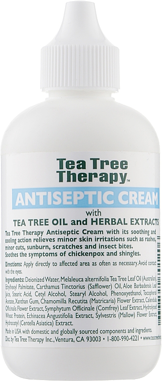 Krem antyseptyczny z olejkiem z drzewa herbacianego - Tea Tree Therapy Antiseptic Cream With Tea Tree Oil — Zdjęcie N2