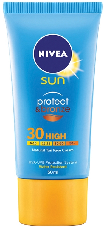 Krem do opalania SPF 30 - Nivea Sun Protect & Bronze Natural Tan Face Cream SPF30 — фото N1
