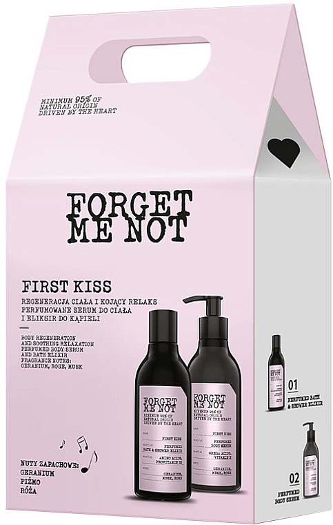 Zestaw - Farmona Forget Me Not First Kiss (b/ser/300ml + sh/elixir/400ml) — Zdjęcie N1