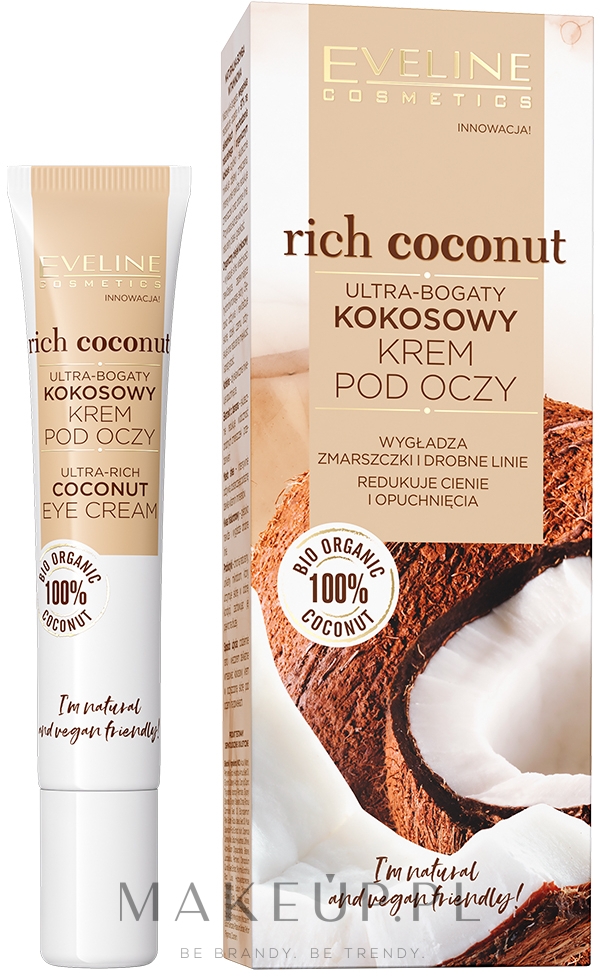 Ultra-bogaty kokosowy krem pod oczy - Eveline Cosmetics Rich Coconut Eye Cream — Zdjęcie 20 ml