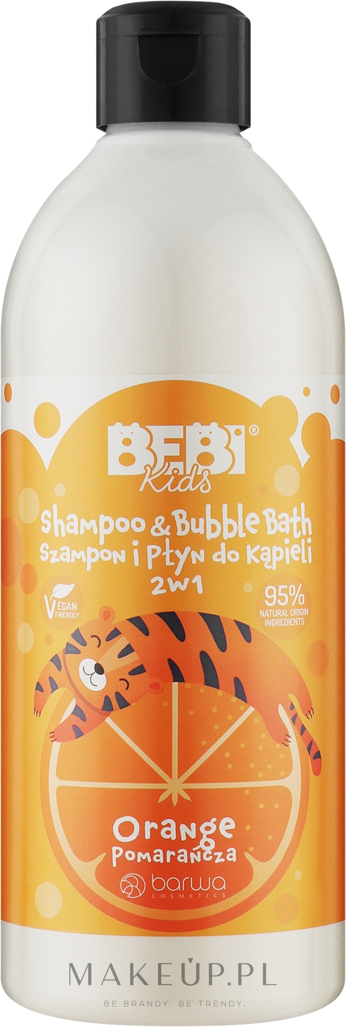 Szampon i płyn do kąpieli 2 w 1 Guma balonowa - Barwa Bebi Kids Shampoo & Bubble Bath Orange — Zdjęcie 500 ml