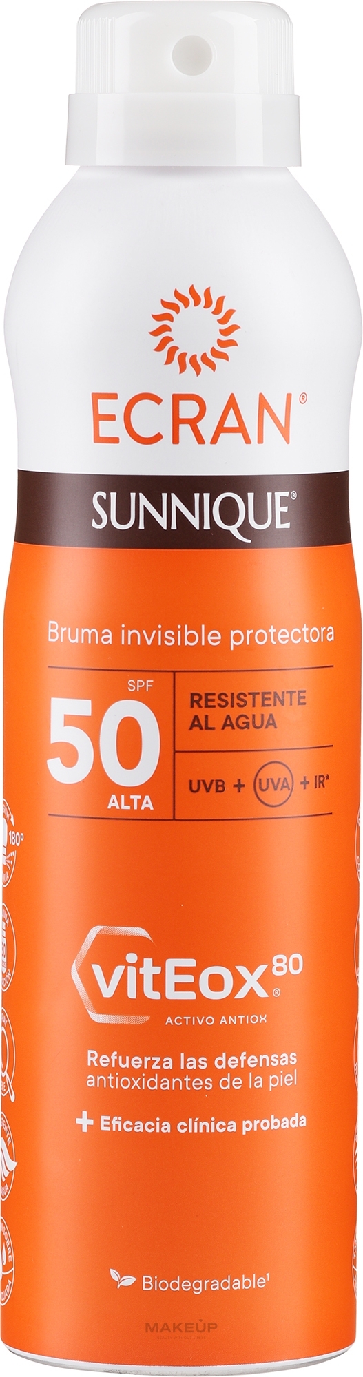 Spray z wysoką ochroną przeciwsłoneczną z filtrem SPF 50 - Ecran Sun Lemonoil Spray Protector Invisible SPF50 — Zdjęcie 250 ml