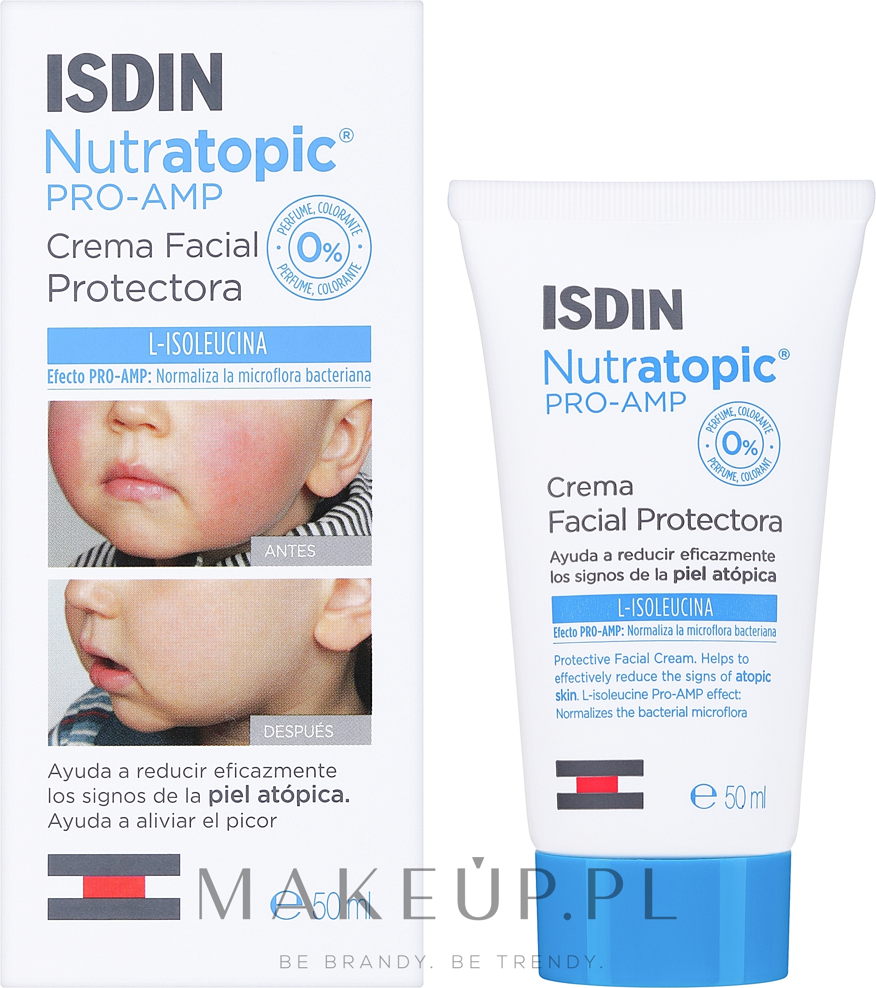 Krem na atopowe zapalenie skóry - Isdin Nutratopic Facial Cream Pro-Amp  — Zdjęcie 50 ml