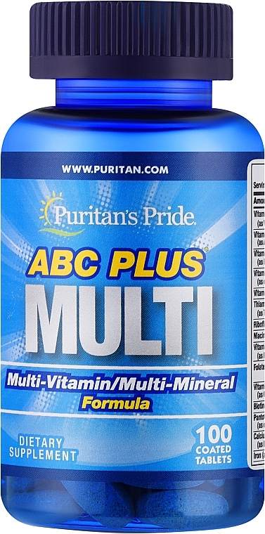 Kompleks multiwitaminowy - Puritan's Pride ABC Plus Multivitamin — Zdjęcie N1