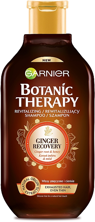 Szampon rewitalizujący do włosów cienkich i zmęczonych Korzeń imbiru & miód - Garnier Botanic Therapy
