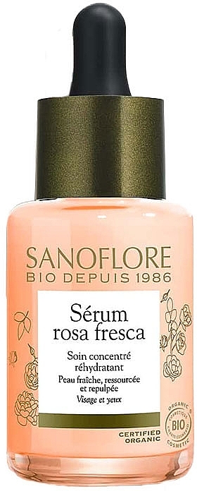 Nawilżające serum różane do twarzy - Sanoflore Rosa Fresca Serum Rehydrating Concentrate — Zdjęcie N1