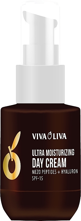 Krem na dzień do twarzy Ultra nawilżający - Viva Oliva Mezo Peptides + Hyaluron Day Cream Ultra Moisturizing SPF 15 — Zdjęcie N1