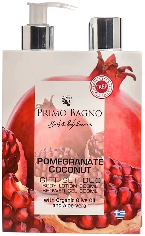 Zestaw - Primo Bagno Pomegranate Coconut Gift Set Duo (b/lot/300ml + sh/gel/300ml) — Zdjęcie N1