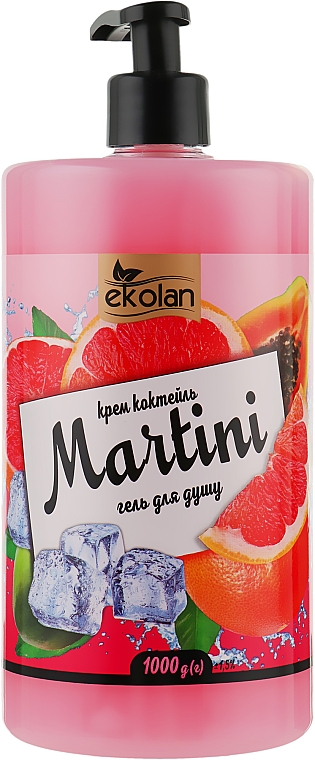 Żel pod prysznic, kremowy koktajl Martini z dozownikiem	 - EkoLan — Zdjęcie N1