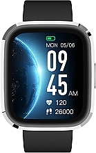 Smartwatch, srebrno-czarny - Garett Smartwatch GRC STYLE Silver-Black — Zdjęcie N1