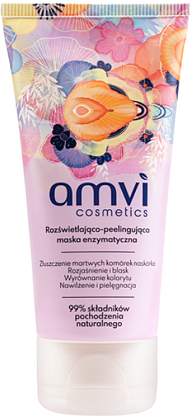 Rozświetlająco-peelingująca maska enzymatyczna do twarzy - Amvi Cosmetics — Zdjęcie N1