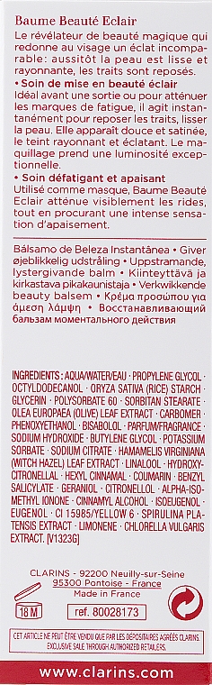 Natychmiastowy balsam rewitalizujący do twarzy - Clarins Beauty Flash Balm — Zdjęcie N3