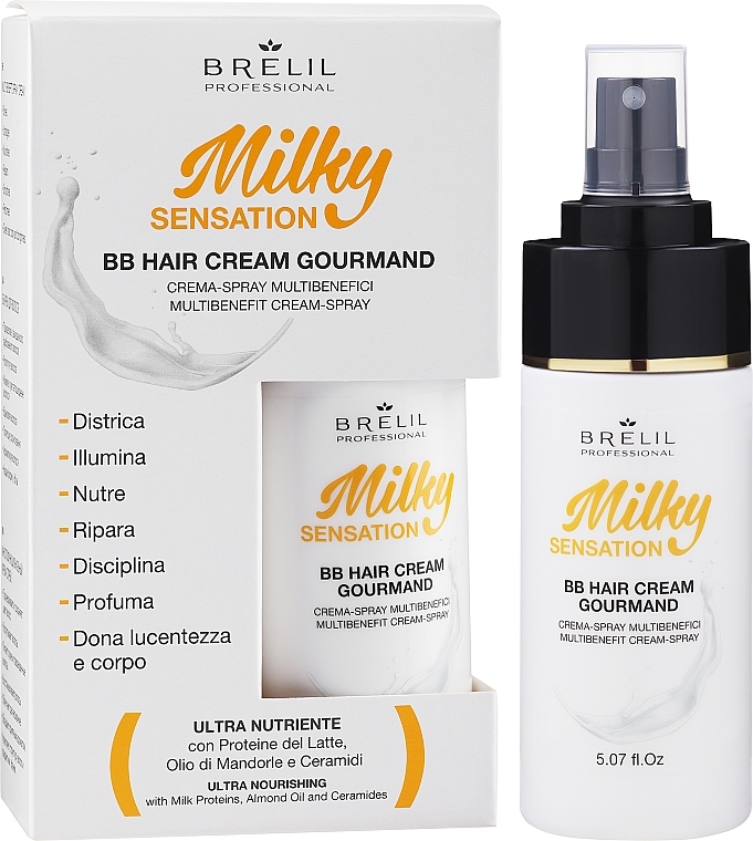 Krem do włosów w sprayu - Brelil Milky Sensation BB Hair Cream Gourmand — Zdjęcie N3