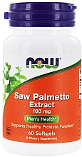 Suplement diety z wyciągiem z palmy sabałowej - Now Foods Saw Palmetto Extract, 160mg — Zdjęcie N1