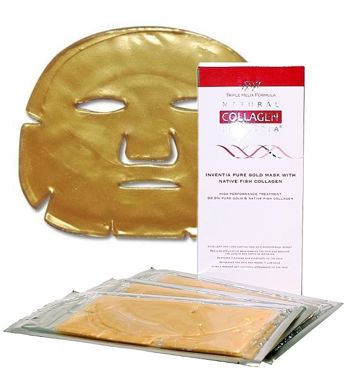 Maska kolagenowa ze złotem - Natural Collagen Inventia Pure Gold Mask With Collagen — Zdjęcie N1
