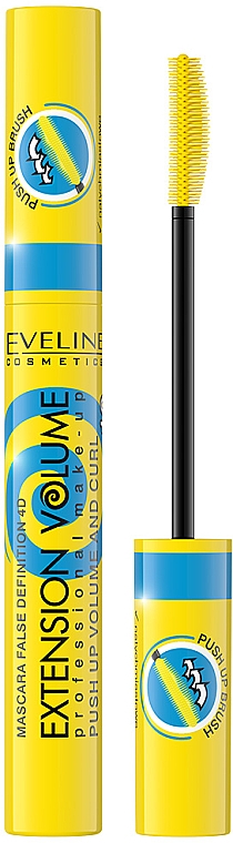 Tusz do rzęs, pogrubiająco-podkręcający - Eveline Cosmetics Extension Volume Push Up