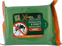 Kup Chusteczki odstraszające komary i owady, 25 szt. - Xpel Tropical Formula Mosquito & Insect Repellent Wipes