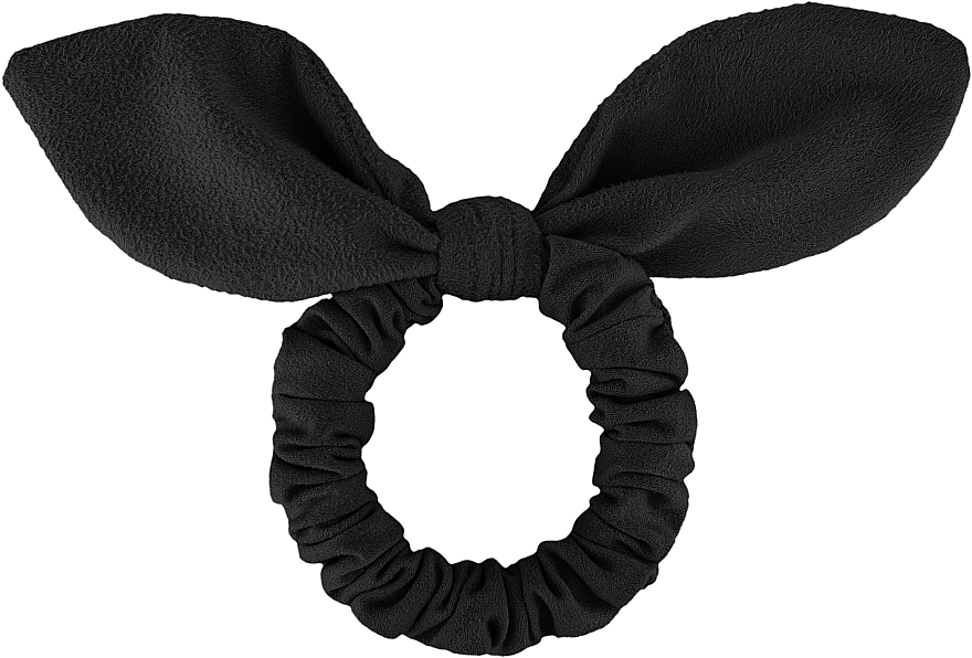 Gumka do włosów z ekozamszu Bunny, czarna - MAKEUP Bunny Ear Soft Suede Hair Tie Black — Zdjęcie N1