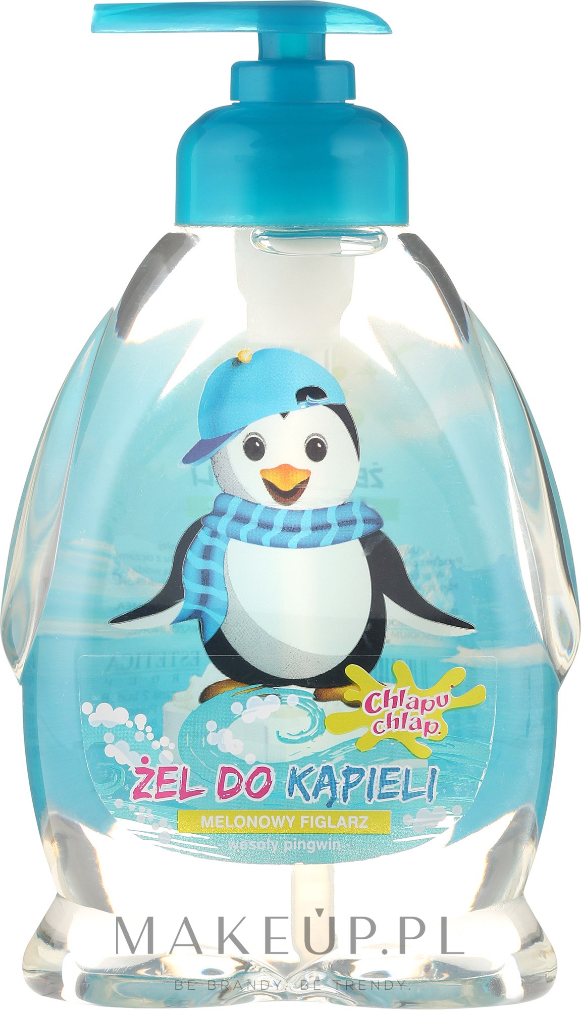 Żel pod prysznic i do kąpieli o zapachu melona dla dzieci Pingwin melonowy figlarz - Chlapu Chlap — Zdjęcie 370 ml
