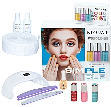 Kup Zestaw - NeoNail Professional Simple One Step Pro Starter Set (n/polish/3x7.2g + lamp + n/cln/50ml + rem/50ml + n/oil/15ml + accessories)