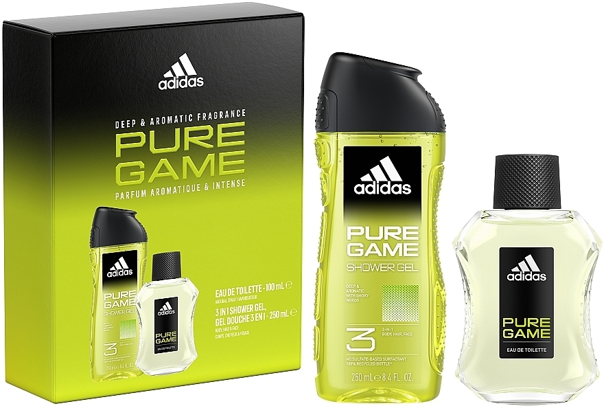 Adidas Pure Game - Zestaw (edt 100 ml + sh/gel 250 ml) — Zdjęcie N1