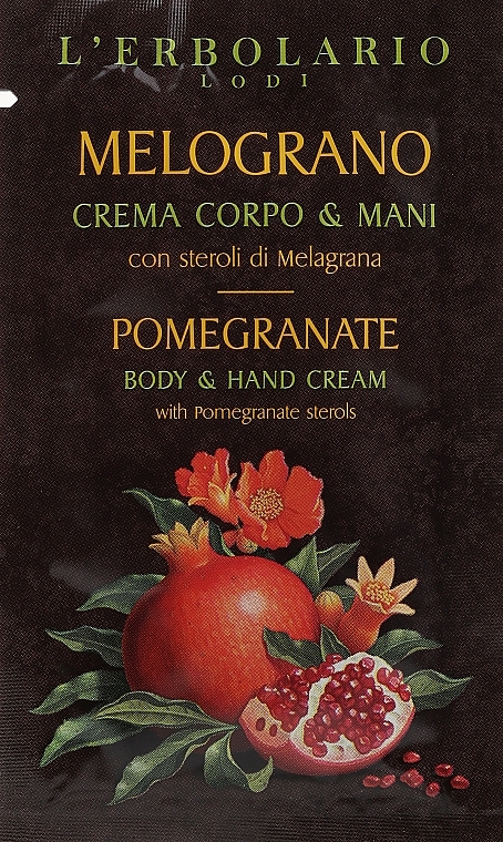 L'Erbolario Pomegranate - Krem do ciała i rąk (próbka) — Zdjęcie N1