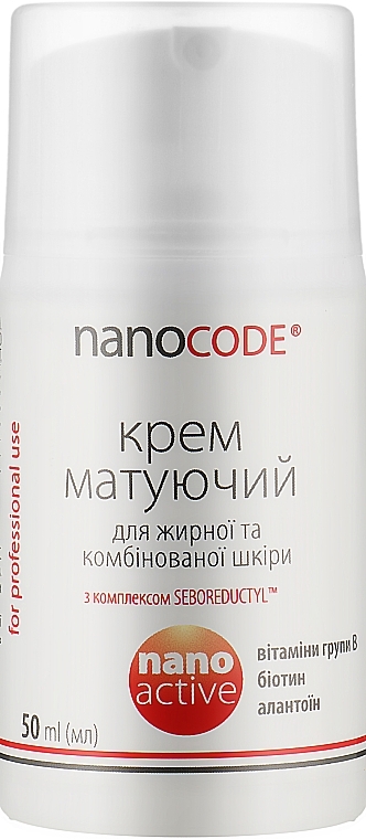 Produkt matujący krem do tłustej i mieszanej skóry twarzy - NanoCode Activ Cream 