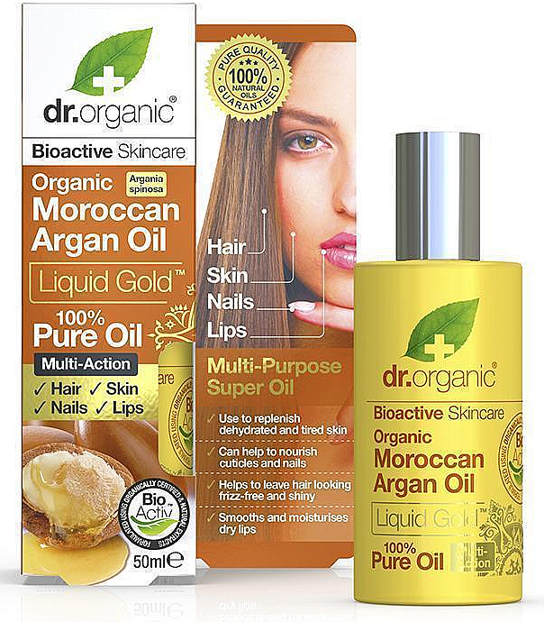 Olej arganowy do skór, włosów, paznokci i ust - Dr Organic Bioactive Skincare Argan Oil Liquid Gold Pure Oil — Zdjęcie N1