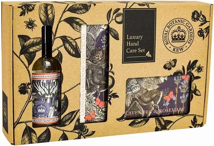 Zestaw - The English Soap Company Kew Gardens Lavender & Rosemary Hand Care Gift Box (soap/240g + h/cr/75ml + san/100ml) — Zdjęcie N1
