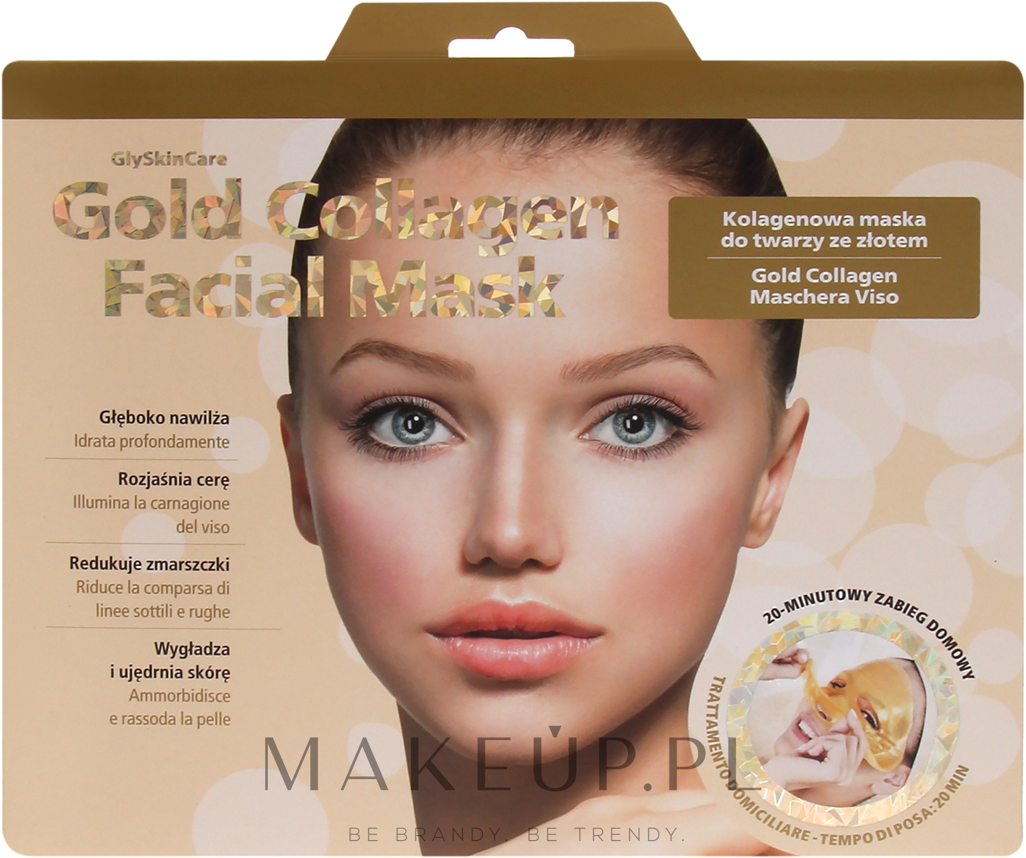 Kolagenowa maska do twarzy ze złotem - GlySkinCare Gold Collagen Facial Mask — Zdjęcie 1 szt.