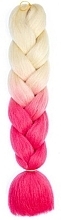 Kup Sztuczne włosy, 120 cm, biało-różowe ombré - Ecarla