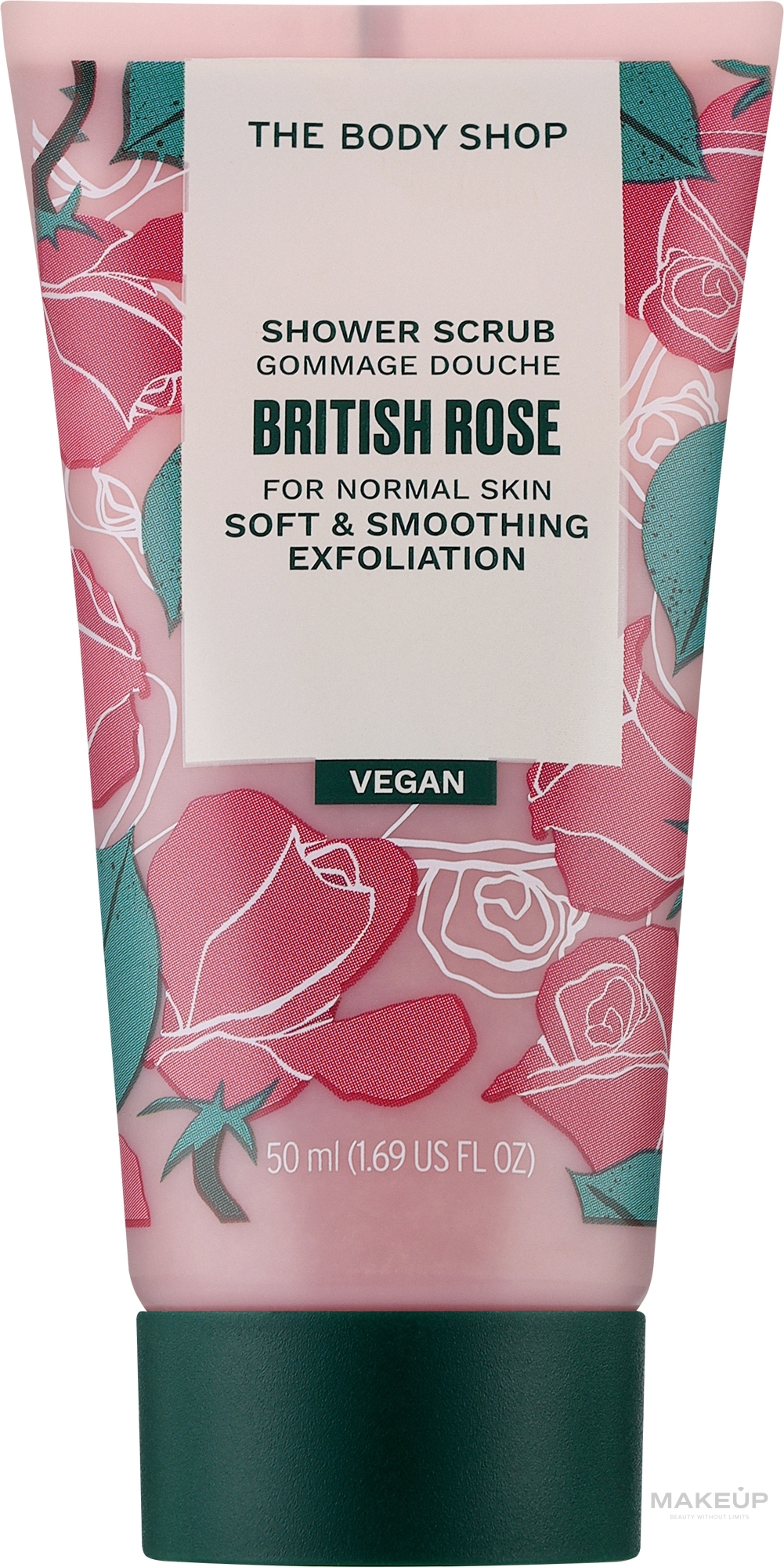 Złuszczający peeling do ciała - The Body Shop British Rose Shower Scrub — Zdjęcie 50 ml