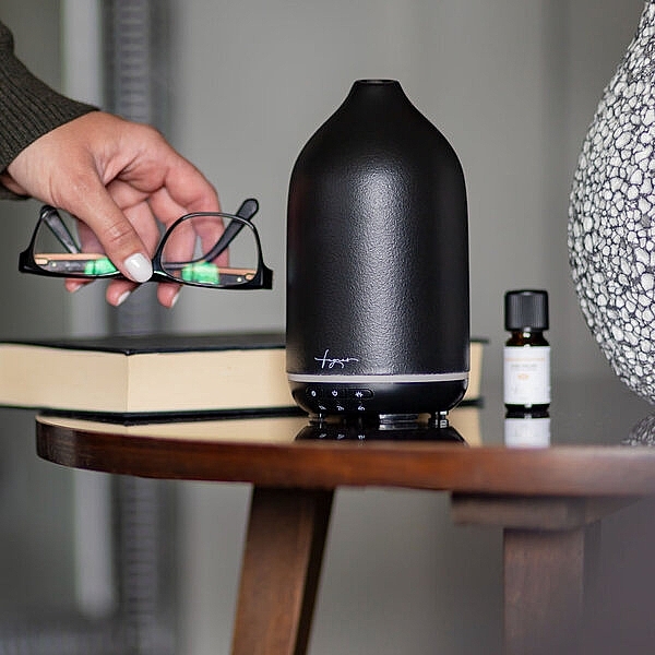 Ultradźwiękowy dyfuzor ceramiczny, czarny - Fagnes Relax Om Aroma Diffuser  — Zdjęcie N2