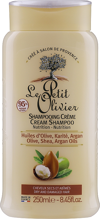 Szampon do włosów suchych i zniszczonych - Le Petit Olivier Olive Karite Argan Shampoo